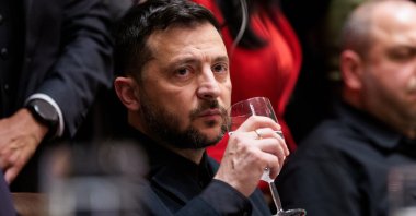President of Ukraine Volodymyr Zelenskyy participates in a bilateral meeting with U.S. President Trump in the the White House, Washington, D.C., U.S., Oct. 17, 2025. (EPA Photo)