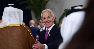 Britain&#039;s former Prime Minister Tony Blair attends a world leaders&#039; summit on ending the Gaza war, amid a U.S.-brokered prisoner-hostage swap and cease-fire deal between Israel and Hamas, Sharm el-Sheikh, Egypt, Oct. 13, 2025. (Reuters Photo)