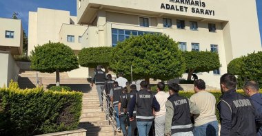 Security forces are seen arresting FETÖ suspects in Muğla province&#039;s Marmaris district, Türkiye, Oct. 18, 2025. (AA Photo)