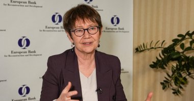 Odile Renaud-Basso, president of the European Bank for Reconstruction and Development (EBRD), speaks during an interview, Kyiv, Ukraine, Feb. 6, 2025. (Reuters Photo)