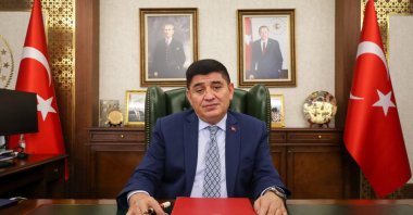 Ambassador Mustafa Göksu speaks to Anadolu Agency, Doha, Qatar, Oct. 21, 2025. (AA Photo)