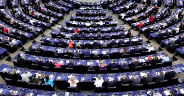 Members of the European Parliament take part in a voting session at the European Parliament in Strasbourg, France, 21 October 2025. (EPA Photo)