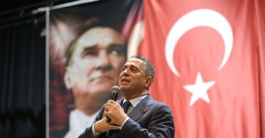 CHP deputy group chair Ali Mahir Başarır speaks at an event, Niğde, central Türkiye, Oct. 16, 2025. (AA Photo)