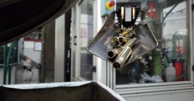 Brass casings are seen at an MKE factory in this undated file photo. (DHA Photo)