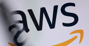 The AWS logo is seen in this illustration taken Oct. 20, 2025. (Reuters Photo)