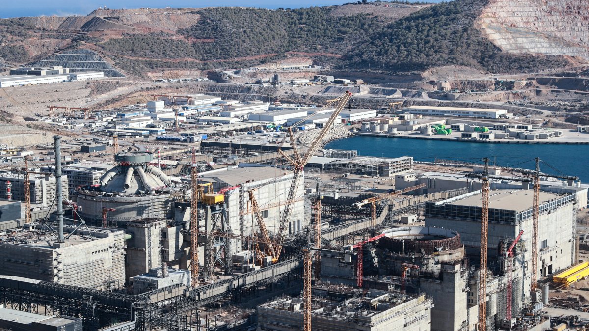 Construction continues at the Akkuyu Nuclear Power Plant (NPP), Gülnar district, Mersin, Türkiye, Sept. 12, 2025. (AA Photo)