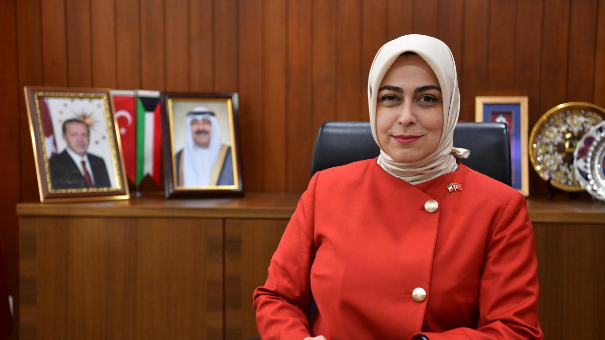 Turkish Ambassador in Kuwait Tuba Nur Sönmez sits for an interview, Kuwait City, Kuwait, Oct. 20, 2025. (AA Photo)