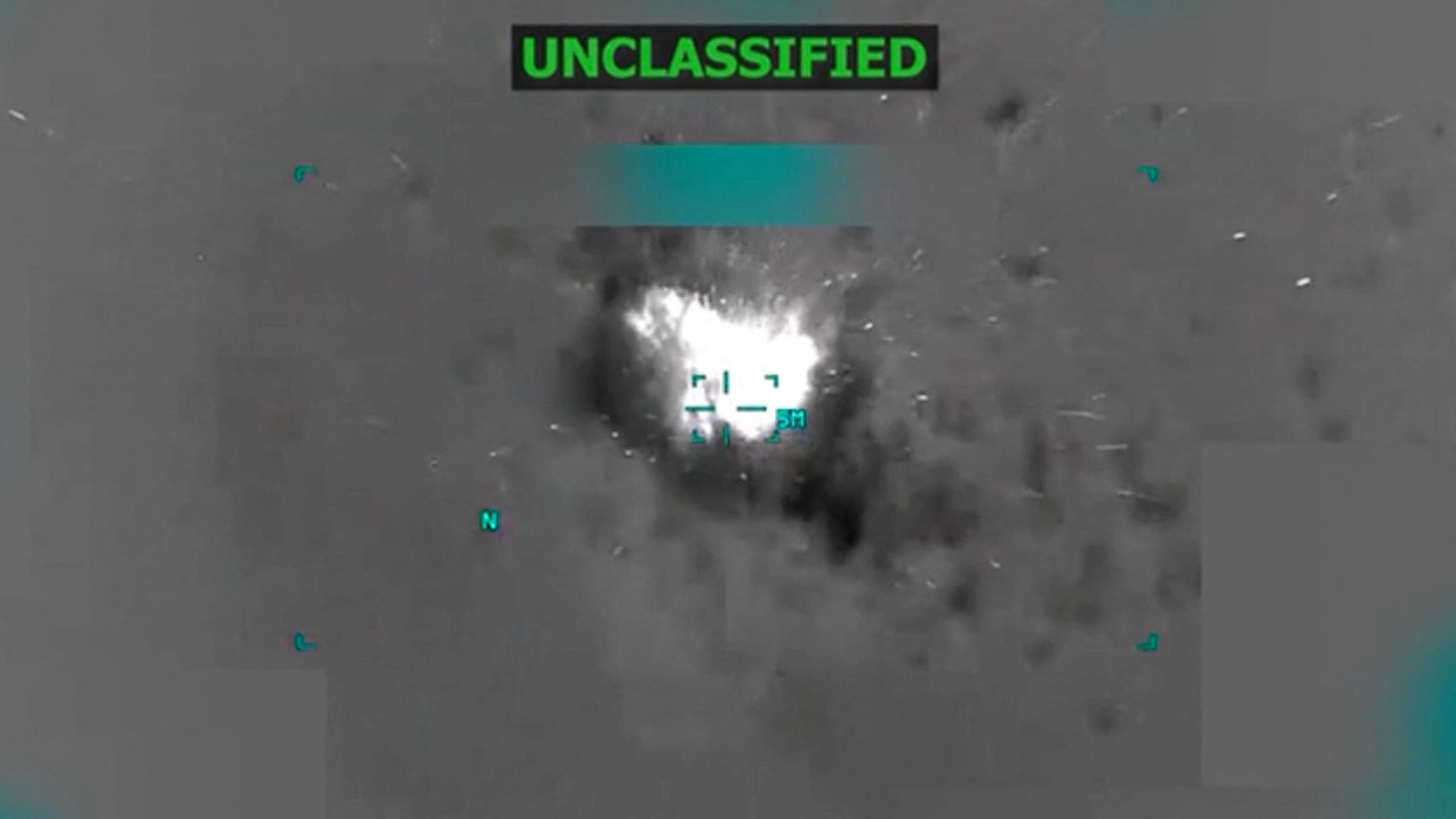 A boat burns off the coast of Venezuela in this screen grab taken from a video released Oct. 14, 2025, depicting what U.S. President Donald Trump said on a post on Truth Social was a U.S. strike on a suspected drug-trafficking boat. (Reuters Photo)