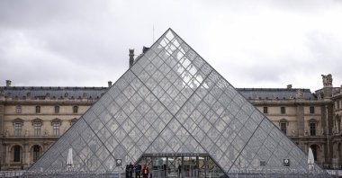 An exterior view of the Louvre Museum, a day after a robbery, Paris, France, Oct. 20, 2025. (EPA Photo)