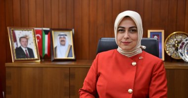 Turkish Ambassador in Kuwait Tuba Nur Sönmez sits for an interview, Kuwait City, Kuwait, Oct. 20, 2025. (AA Photo)