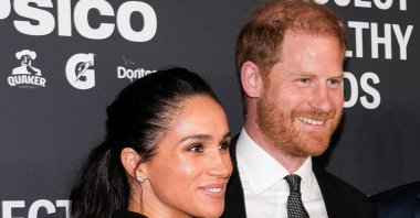 Britain&#039;s Prince Harry and Meghan, duke and duchess of Sussex, attend the &quot;Project Healthy Minds&quot; World Mental Health Day Gala, New York City, U.S., Oct. 9, 2025. (Reuters Photo)