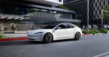 Tesla Motors&#039; Model 3 Standard car is seen in this handout picture released by Tesla Motors, Oct. 7, 2025. (Reuters Photo)