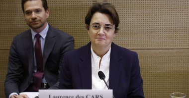The president and director of the Louvre, Laurence des Cars (R), looks on prior to being questioned by senators following the spectacular burglary at the Louvre, at the French Senate, Paris, France, Oct. 22, 2025. (EPA Photo)