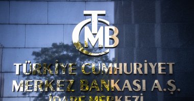 The entrance sign of the building housing the Central Bank of the Republic of Türkiye (CBRT), Ankara, Türkiye, Sept. 24, 2022. (Reuters Photo)