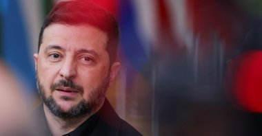 Ukrainian President Volodymyr Zelenskyy arrives for the EU leaders&#039; summit in Brussels, Belgium, Oct. 23, 2025. (Reuters Photo)