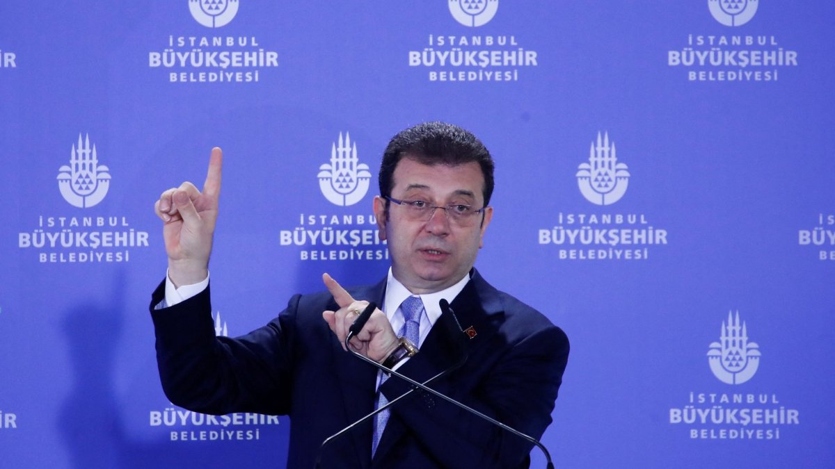 Former Istanbul Mayor Ekrem Imamoğlu speaks during a news conference, Istanbul, Türkiye, Jan. 27, 2025. (Reuters Photo)