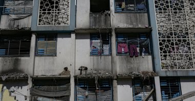 A United Nations school destroyed by Israel is seen during a cease-fire, in Gaza City, Oct. 10, 2025. (EPA Photo)