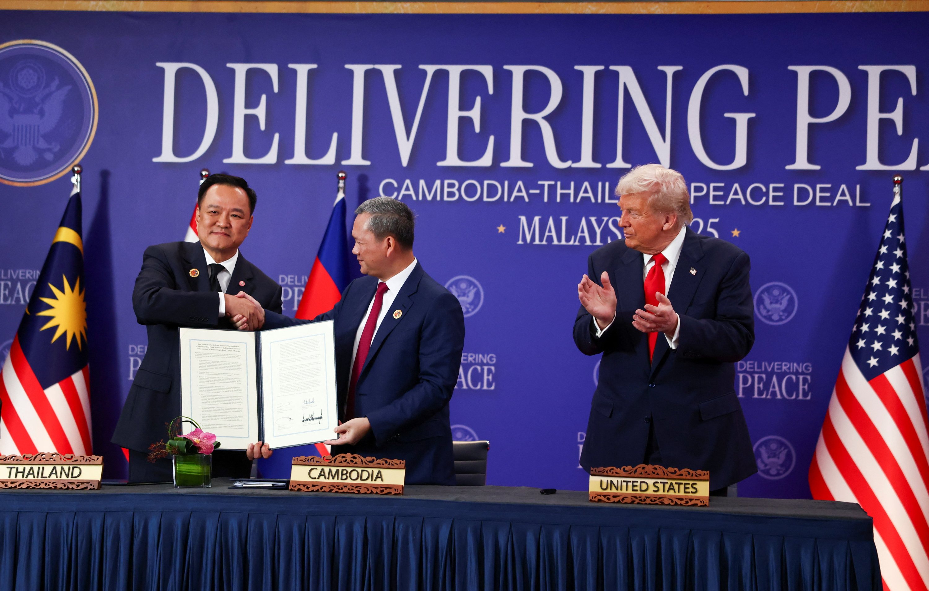 With Trump watching over, Thailand, Cambodia sign cease-fire deal
