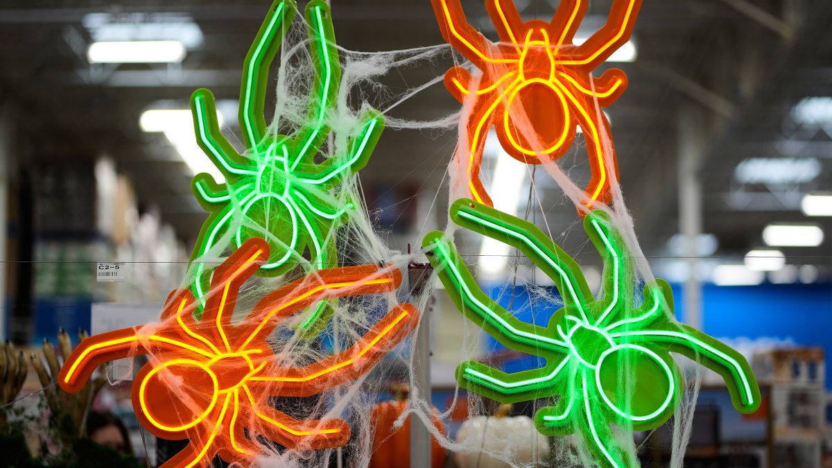 Halloween decorations are on display at a Sam&#039;s Club, in Bentonville, Ark., U.S., Sept. 24, 2025.  (AP Photo)