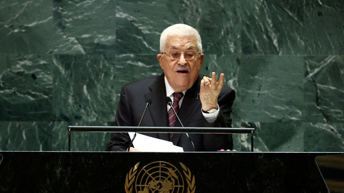 Palestinian President Mahmoud Abbas addresses the 79th United Nations General Assembly at United Nations headquarters in New York, U.S., Sept. 26, 2024. (Reuters Photo)
