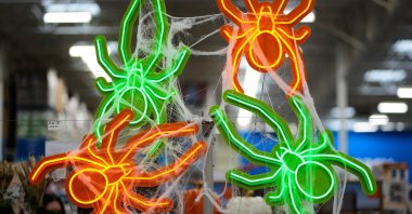 Halloween decorations are on display at a Sam&#039;s Club, in Bentonville, Ark., U.S., Sept. 24, 2025.  (AP Photo)