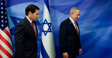 U.S. Secretary of State Marco Rubio (L) meets Israeli Prime Minister Benjamin Netanyahu, west Jerusalem, Israel, Oct. 23, 2025. (Reuters Photo)