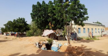 A shelter where displaced people protect themselves from the shelling in El Fasher, Sudan, Oct. 7, 2025. (Reuters Photo)
