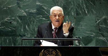 Palestinian President Mahmoud Abbas addresses the 79th United Nations General Assembly at United Nations headquarters in New York, U.S., Sept. 26, 2024. (Reuters Photo)