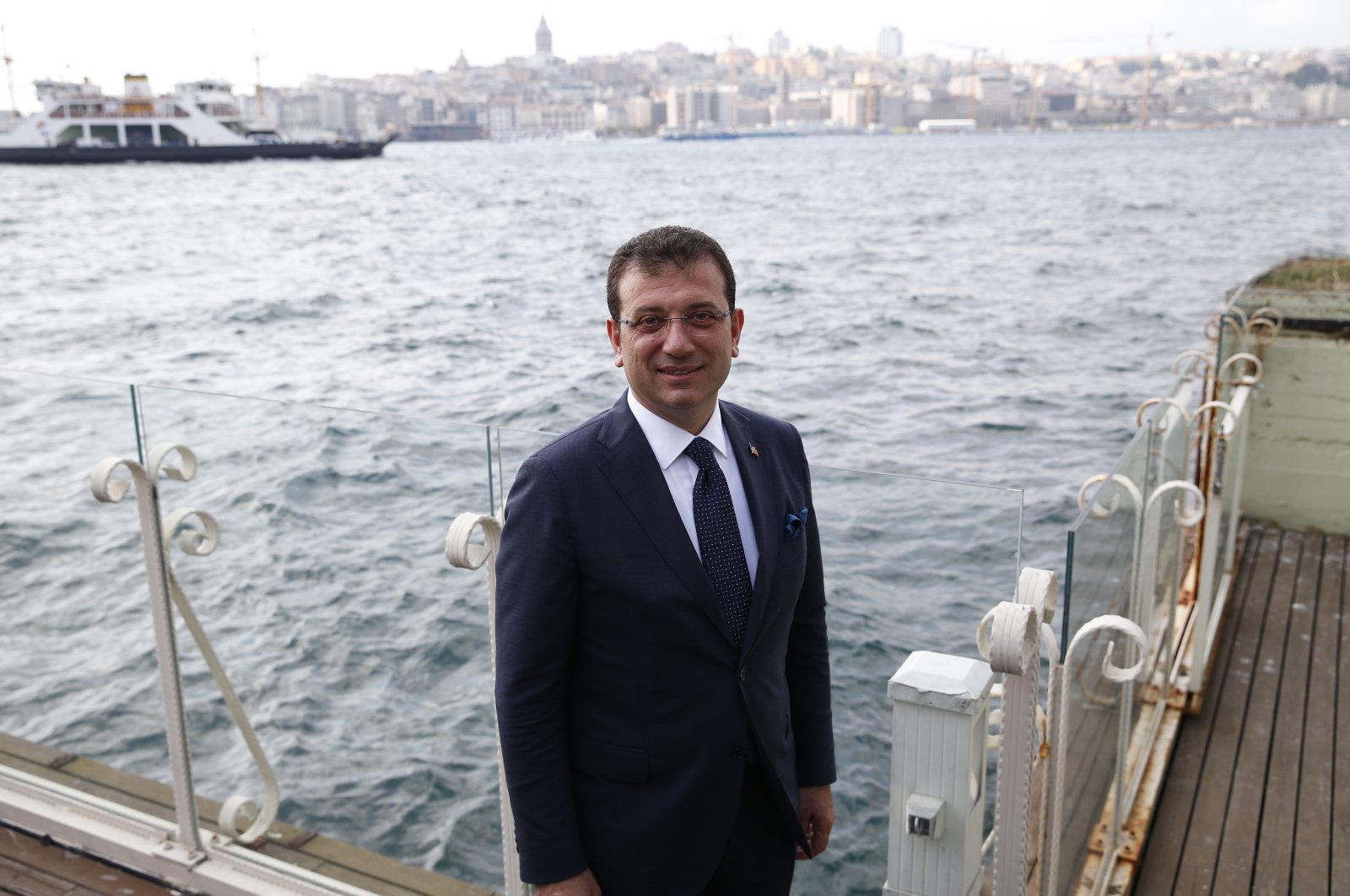 Former Mayor Ekrem Imamoğlu poses for the media, Istanbul, Türkiye, June 28, 2019. (AP Photo)