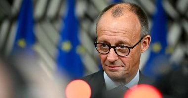 Germany's Chancellor Friedrich Merz speaks to the press, Brussels, Belgium, Oct. 23, 2025. (AFP Photo)