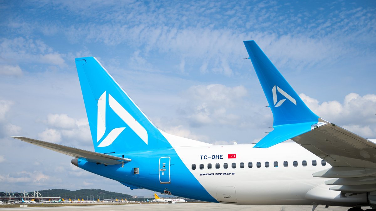AJet&#039;s Boeing 737-8 MAX is seen at Istanbul Sabiha Gökçen Airport, Istanbul, Türkiye, Oct. 17, 2025. (AA Photo)