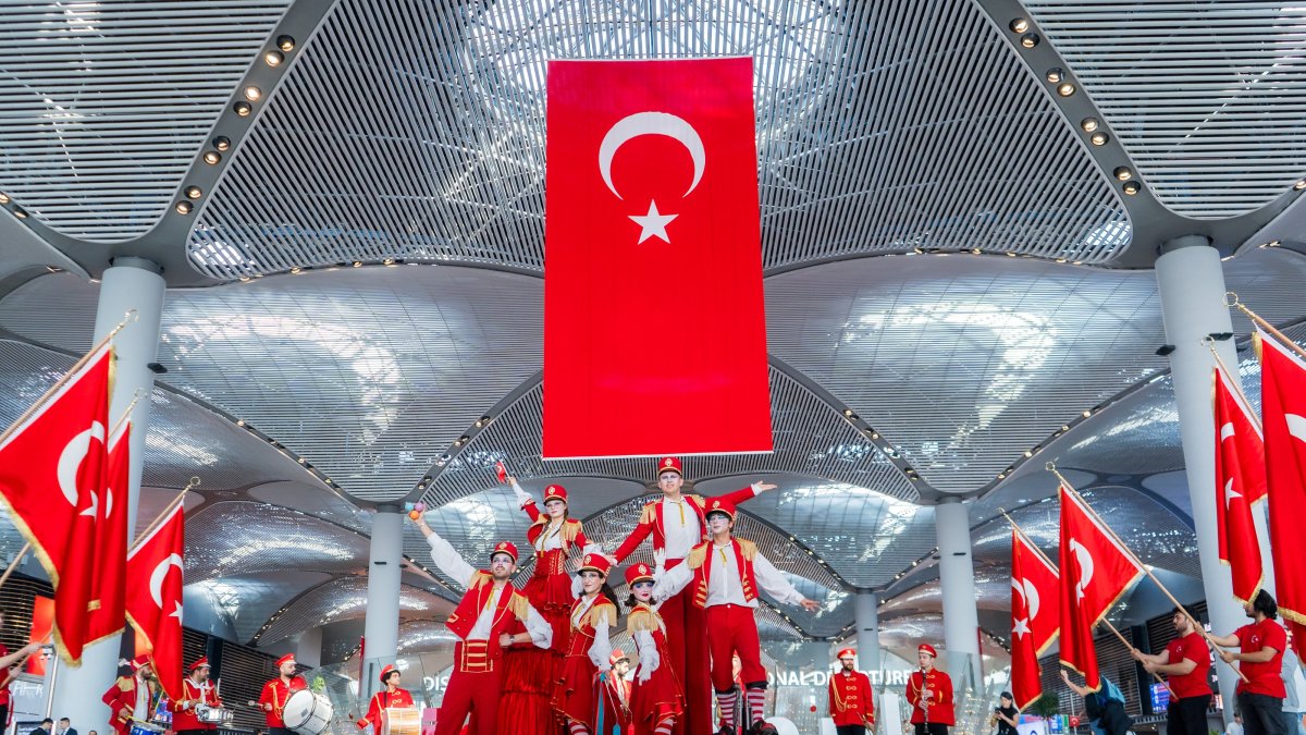 Celebrations marking Republic Day and the seventh anniversary of Istanbul Airport’s opening take place at the airport, Istanbul, Türkiye, Oct. 28, 2025. (AA Photo)