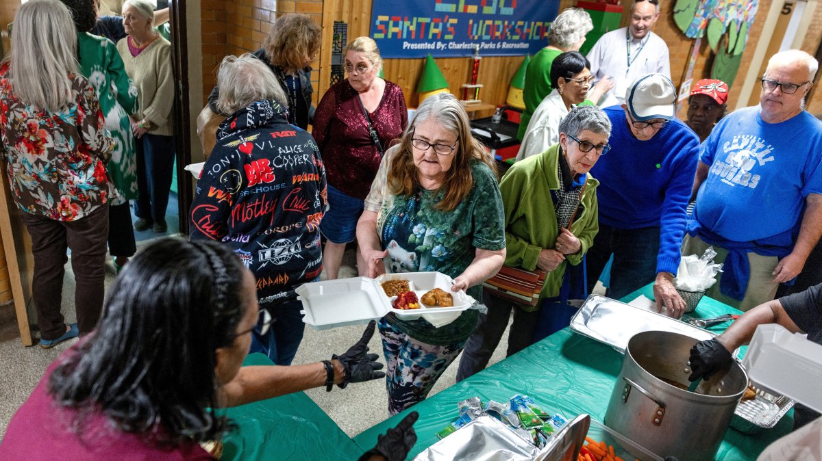 Senior citizens receive a hot meal at the Roosevelt Community Center in Charleston, West Virginia, U.S., March 19, 2025. (Reuters Photo)