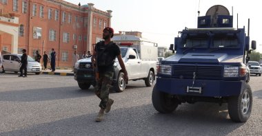 Pakistani security officials stand guard outside a hospital where injured victims of an explosion are treated in Hangu, KPK, Pakistan, Oct. 24, 2025. (EPA Photo)