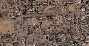 In this satellite photo provided by Planet Labs PBC, the area around the headquarters of the Sudanese military's 6th Division in el-Fasher, Sudan, is seen Sunday, Oct. 26, 2025. (Planet Labs PBC via AP)