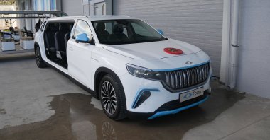 A custom-built limousine version of Türkiye&#039;s first domestic electric car, Togg T10X SUV, Ankara, Türkiye, Oct. 28, 2025. (AA Photo)