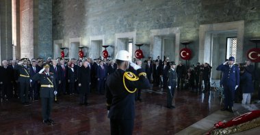 President Recep Tayyip Erdoğan attends a ceremony at Anıtkabir, the mausoleum of Atatürk, Ankara, Türkiye, Oct. 29, 2025. (AA Photo)