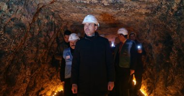 Energy and Natural Resources Minister Alparslan Bayraktar visits the Beylikova rare earth element mine, Eskişehir, central Türkiye, Dec. 26, 2023. (AA Photo)