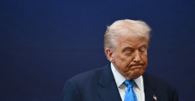 U.S. President Donald Trump attends a high honor presentation ceremony with South Korean President Lee Jae Myung at the Gyeongju National Museum in Gyeongju, South Korea, Oct. 29, 2025. (AFP Photo)