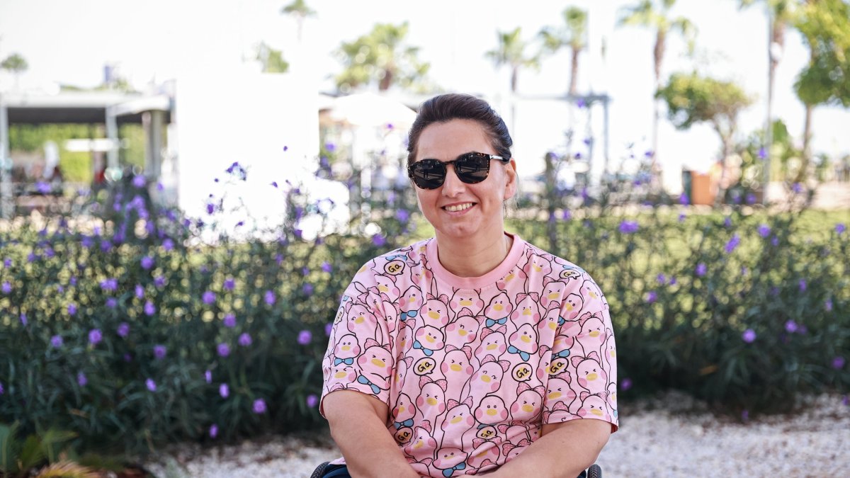 International Blind Sports Federation (IBSA) Powerlifting Director Tinatin Revazashvilo speaks to Anadolu Agency (AA) during the IBSA World Powerlifting Championships for the visually impaired, Mersin, Türkiye, Oct. 28, 2025. (AA Photo)