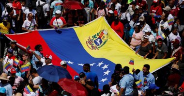 Government supporters participate in a rally in support of Venezuelan President Nicolas Maduro, amid rising tensions with the U.S., Caracas, Venezuela, Oct. 6, 2025. (Reuters Photo)