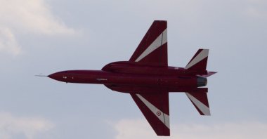 Hürjet aircraft produced by Turkish Aerospace Industries flies during an exercise, Ankara, Türkiye, Oct. 11, 2025. (AA Photo)