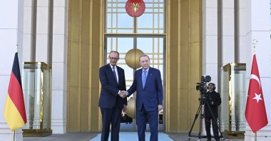 President Recep Tayyip Erdoğan welcomes German Chancellor Friedrich Merz, Ankara, Turkiye, Oct. 30, 2025. (AA Photo)