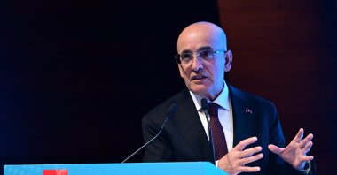 Treasury and Finance Minister Mehmet Şimşek speaks during an event in Istanbul, Türkiye, Oct. 31, 2025. (AA Photo)