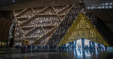Visitors tour the Grand Egyptian Museum during a partial opening in Giza on the southwestern outskirts of the capital Cairo, Egypt, May 5, 2025. (AFP Photo)