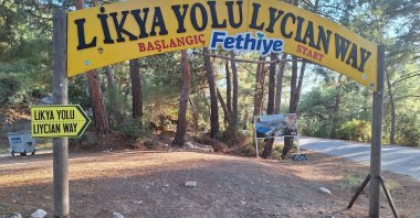 A view from the Lycian Way along Türkiye’s Mediterranean coast between Muğla and Antalya, Oct. 31, 2025. (AA Photo)