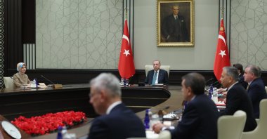 President Recep Tayyip Erdoğan chairs a Cabinet meeting in Ankara, Nov. 3, 2025. (IHA Photo)