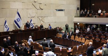  Politicians attend a special plenary session in the Knesset, the Israeli parliament in Jerusalem, Nov. 3, 2025. (EPA Photo)