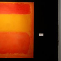 A Sotheby&#039;s security guard stands at a gallery entrance where Mark Rothko&#039;s &quot;Orange, Red, Yellow&quot; is hung, London, U.K., April 14, 2008. (Getty Images Photo)