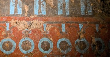 Wall paintings dating back to the Urartian period, Van, eastern Türkiye, Oct. 24, 2025. (AA Photo)